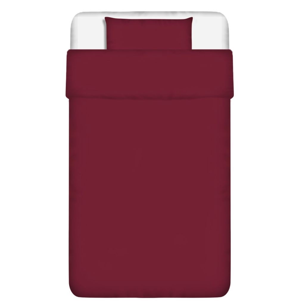 Duvet Cover Set Cotton Burgundy 135x200/60x70 cm